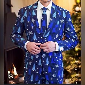 OppoSuits Men's Blue Winter Holiday Suit